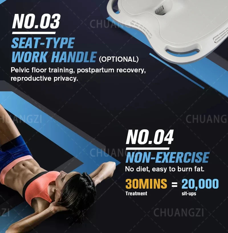 EMS MYOslim Body Sculpt Machine RF Sculpting Electromagnetic Stimulate Body Slimming Machines Muscle Build 6500W 4 5 Handles