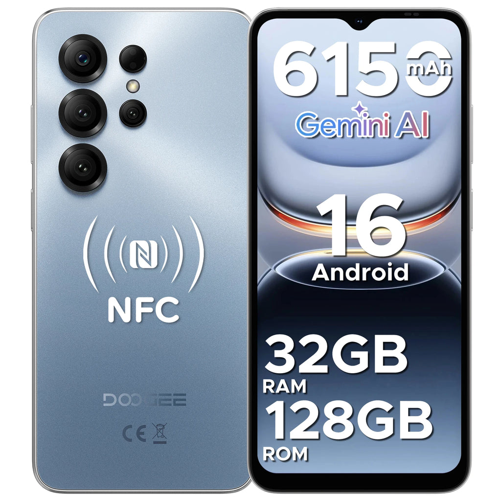 Global Version DOOGEE Note56X Pro Smartphone Gemini AI  6150mAh Battery 6.56'' Display Android 16 Mobile Phone Widevine L1 NFC