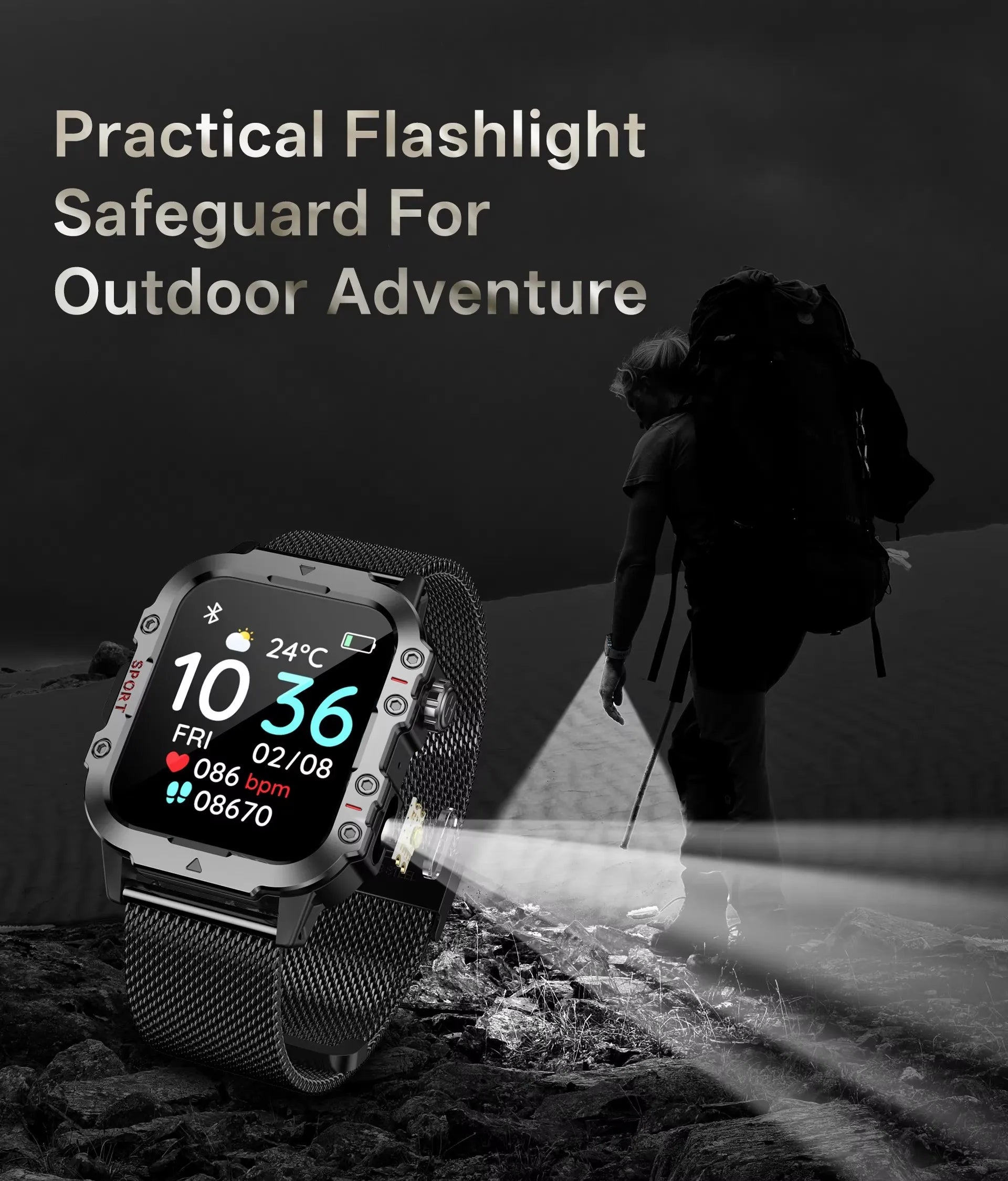 2025 New for Xiaomi Military Smart Watch Men IP67 3ATM Outdoor Sports Fitness Tracker Health Monitor 1.44Inch BT Call Smartwatch