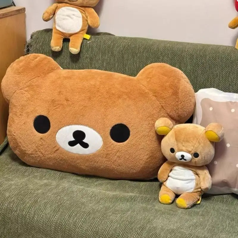 Cute Rilakkuma Plush Warm Hand Pillow Cartoon Bear Peluche Stuffed Toy Soft Cushion Birthday Gift