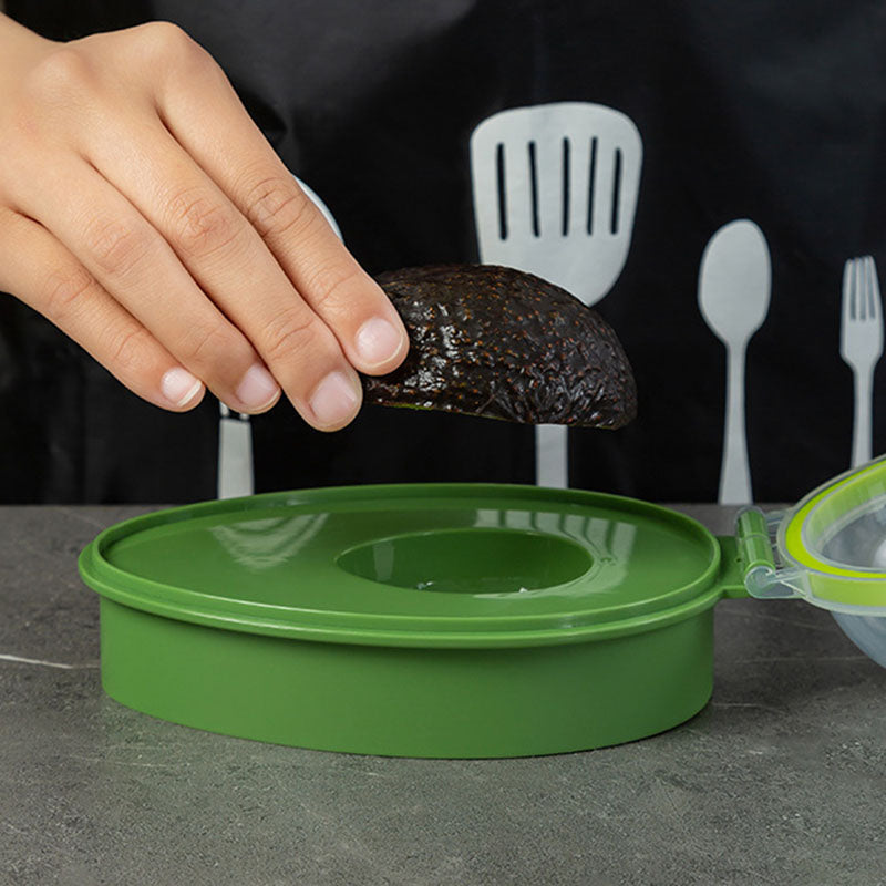Avocado Keeper Container - Semi-Circle BPA-Free Box with See-Through Lid & Silicone Seal, Airtight Food Storage (15x11cm)