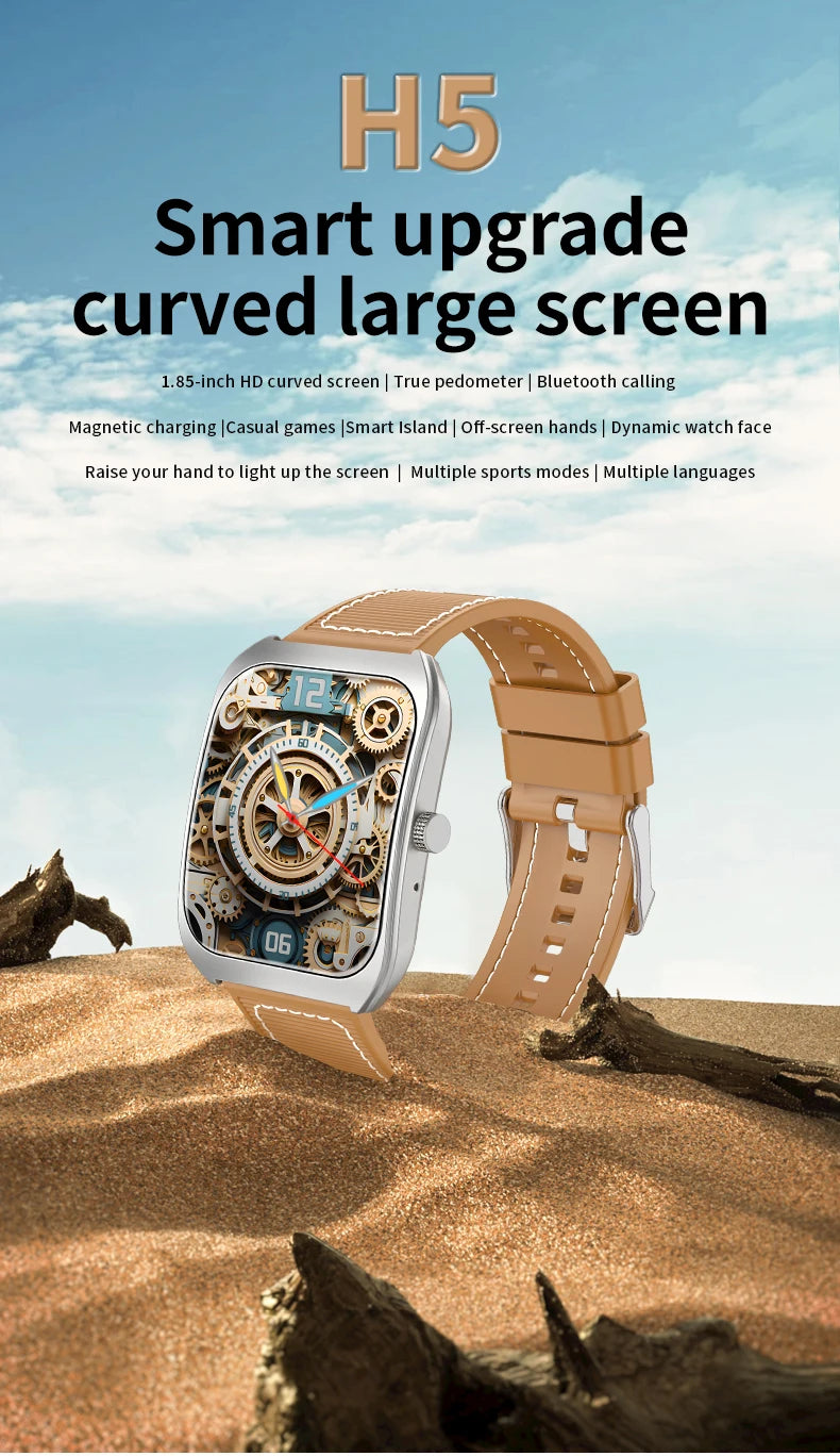 LAXASFIT Smart Watch 2.01-inch AMOLED Curved Display Bluetooth 5.4 Call Voice Assistant Fitness Sports Smartwatch Holiday gifts