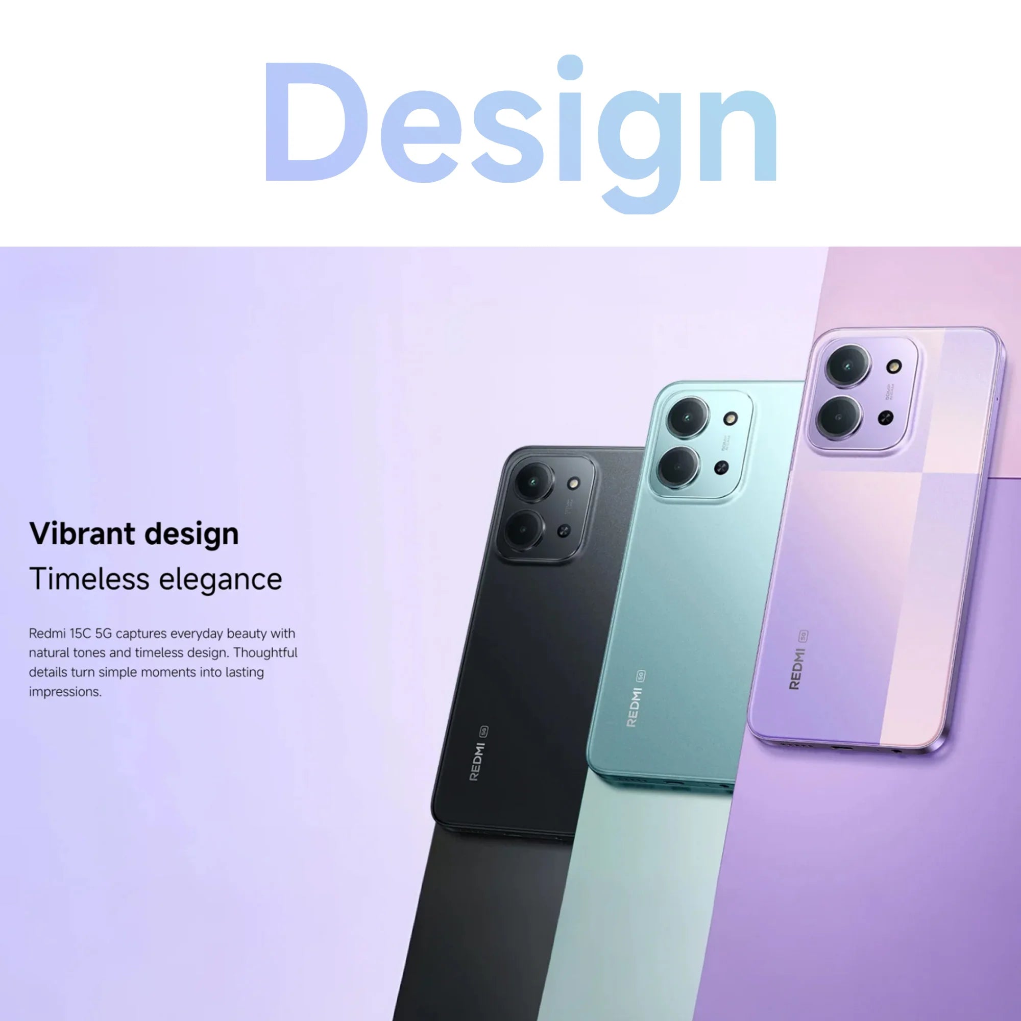 Xiaomi Redmi 15C 5G 4+128GB Global Version 120Hz 6.9“ Dot Drop Display 6nm MediaTek Dimensity 6300 processor 50MP 6000mAh 33W