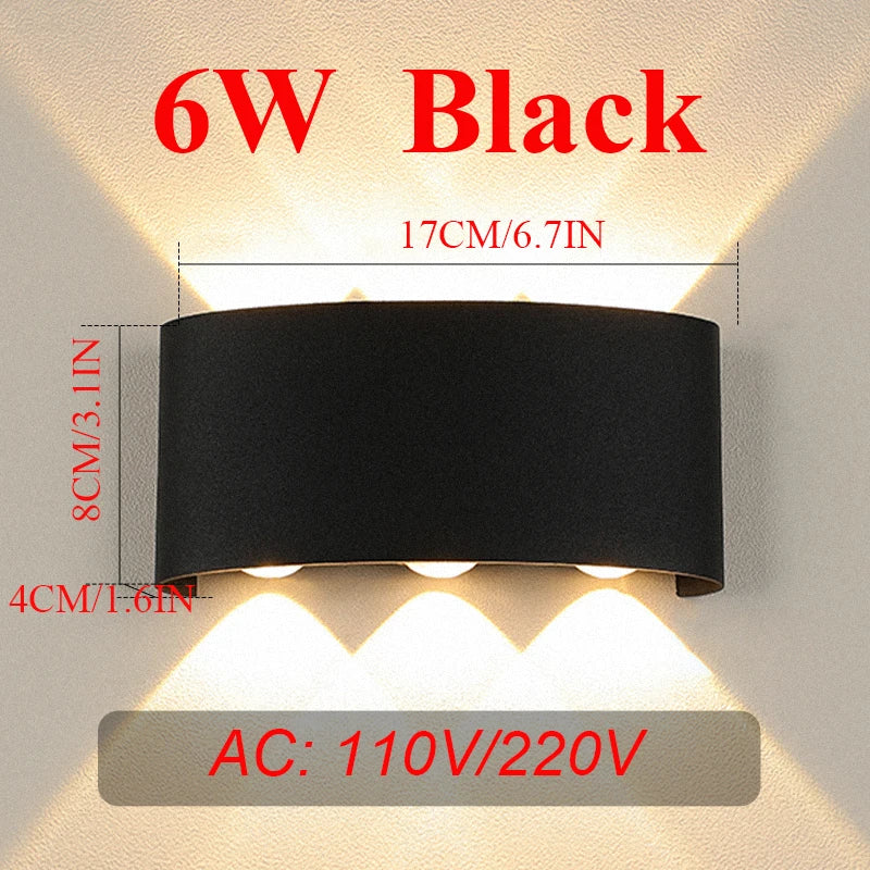 LED Wall Light AC110V-220V Outdoor Waterproof Home Decoration Up Down Wall Interior Lamp Living Room Bedroom Stairs Lighting