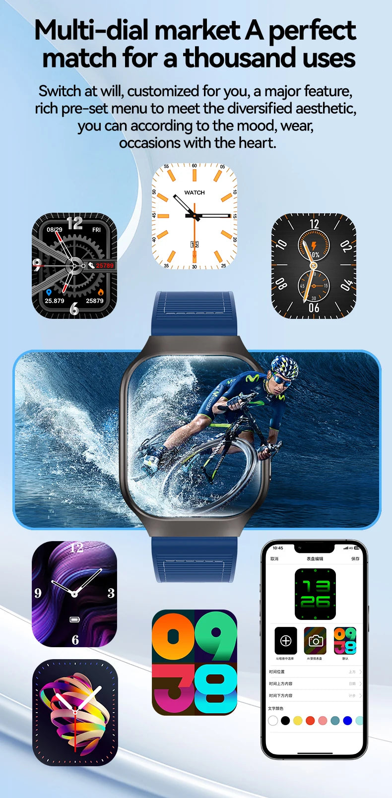 LAXASFIT New Slim Smart Watch Men's 2.01-inch AMOLED Curved Display Bluetooth Talk Sports Fitness Tracking Smartwatch Women's