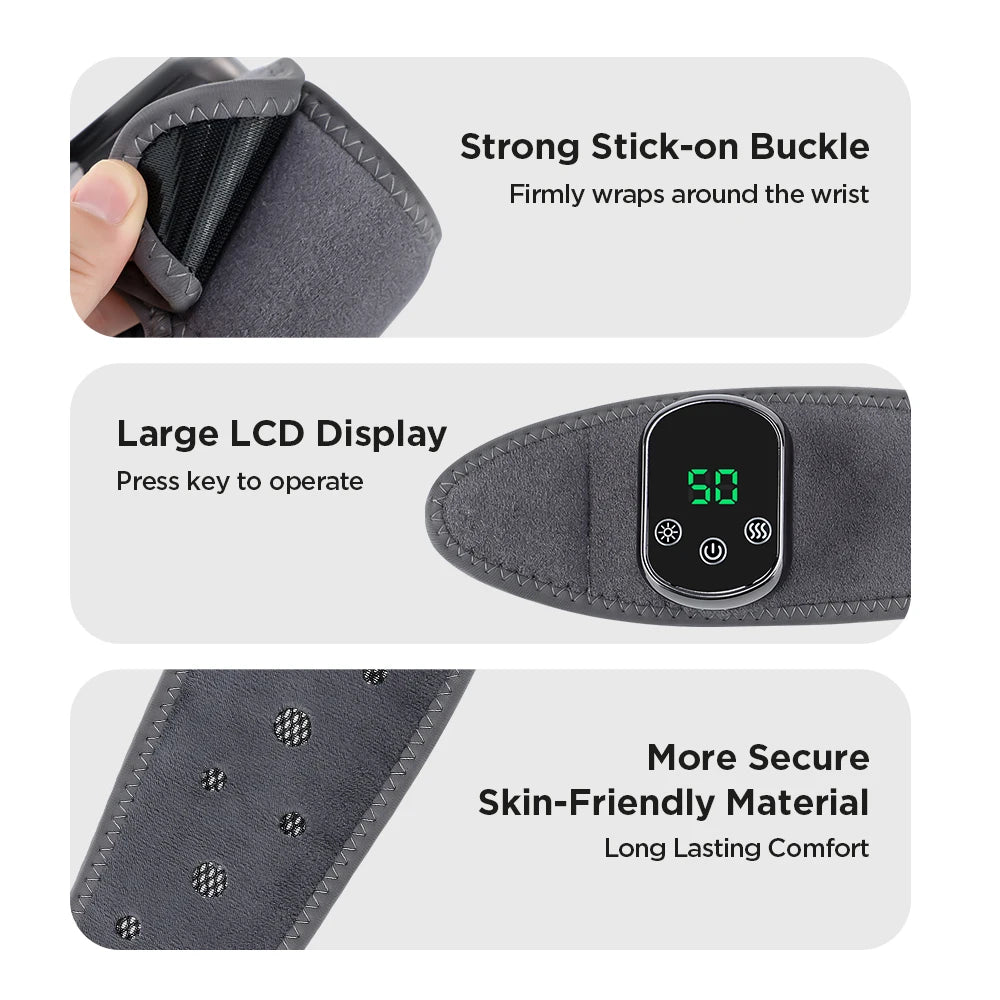 Electric Wrist Brace with Adjustable Hot Compress Vibration Massage Ankle Guard Band Carpal Tunnel Hand Foot Protection Tool