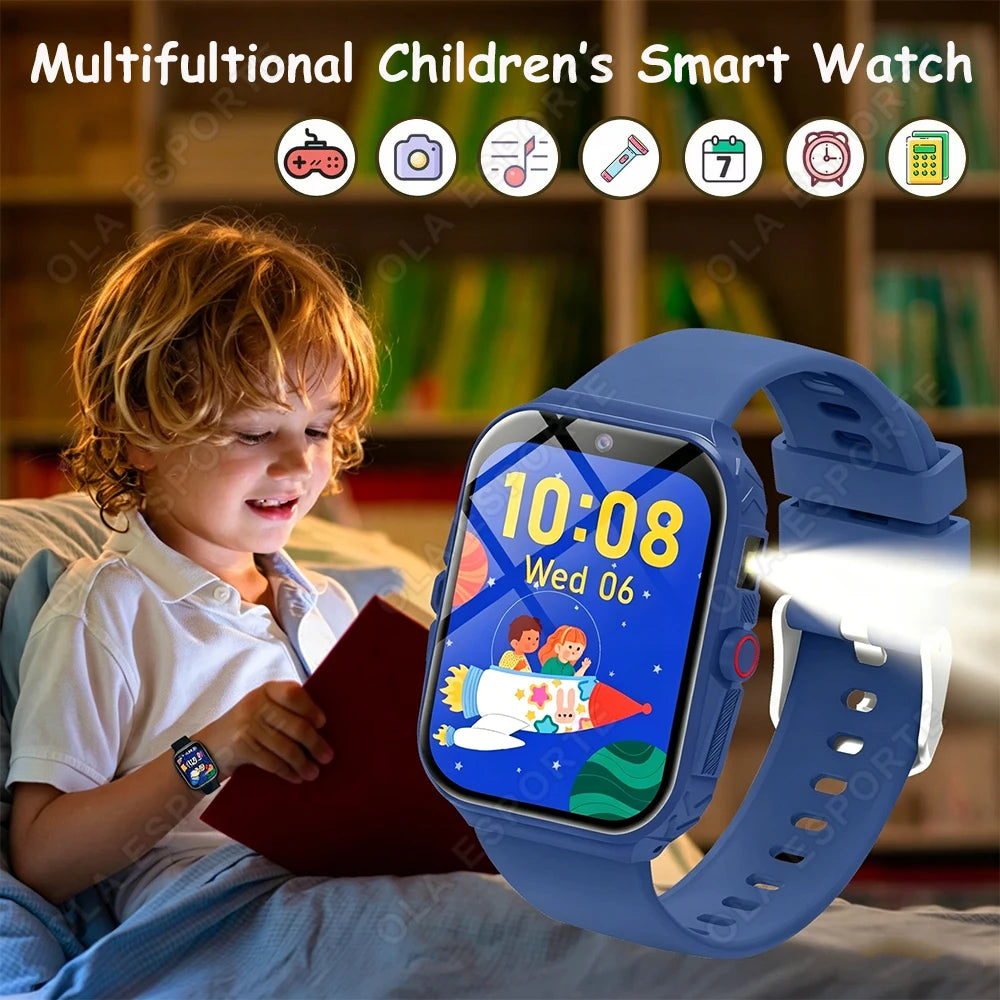 New Smart Watch For Children HD Touch Screen Camera 18 Games Sleep Monitoring Alarm Clock Calculator Birthday Gift Boy Girl HW12