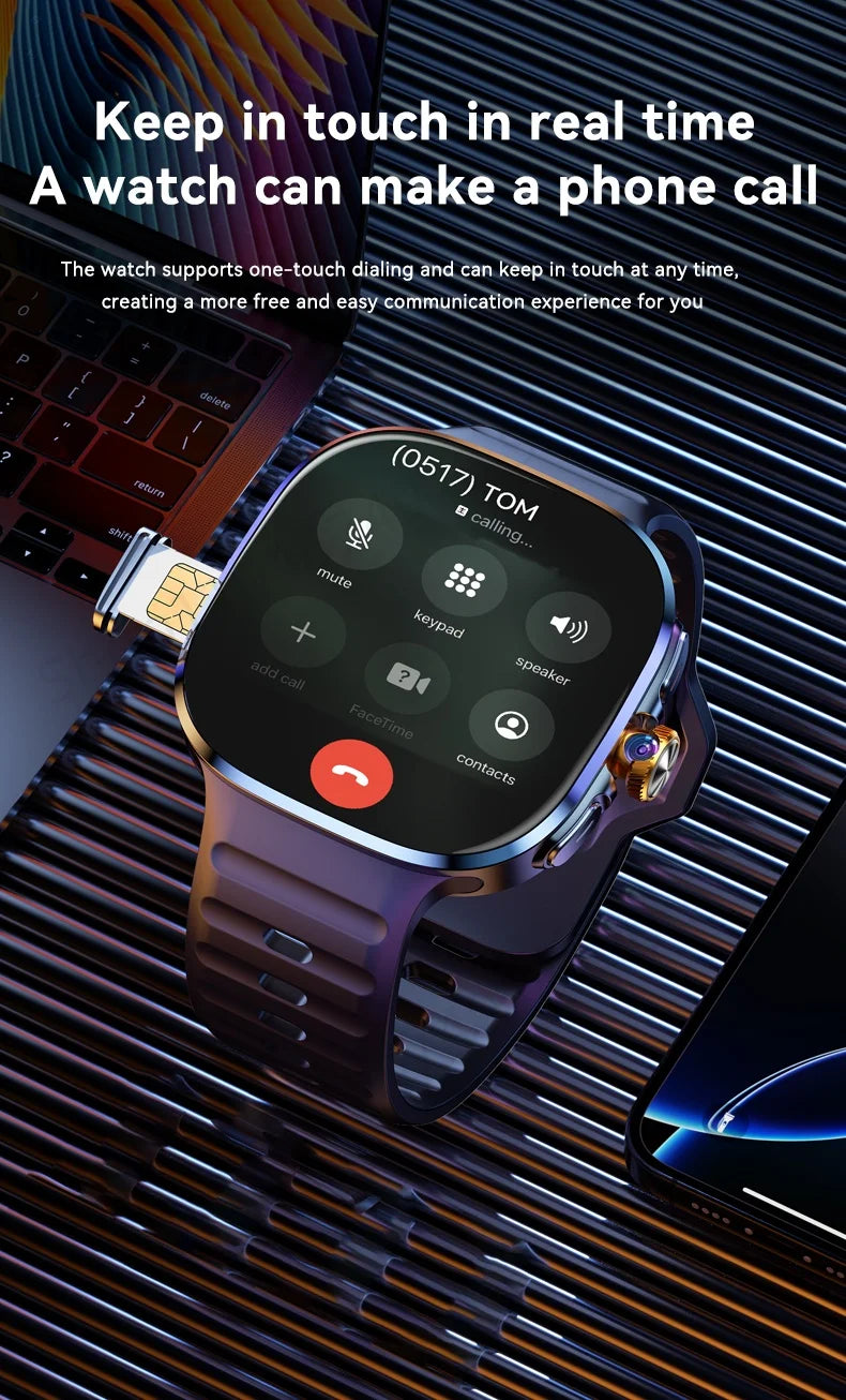 M99 Smart Watch Android 10.0 Smartwatch With Sim Card Rotary Camera GPS WIFI Compass 512GB Storage 2.4inch larger Amoled Screen