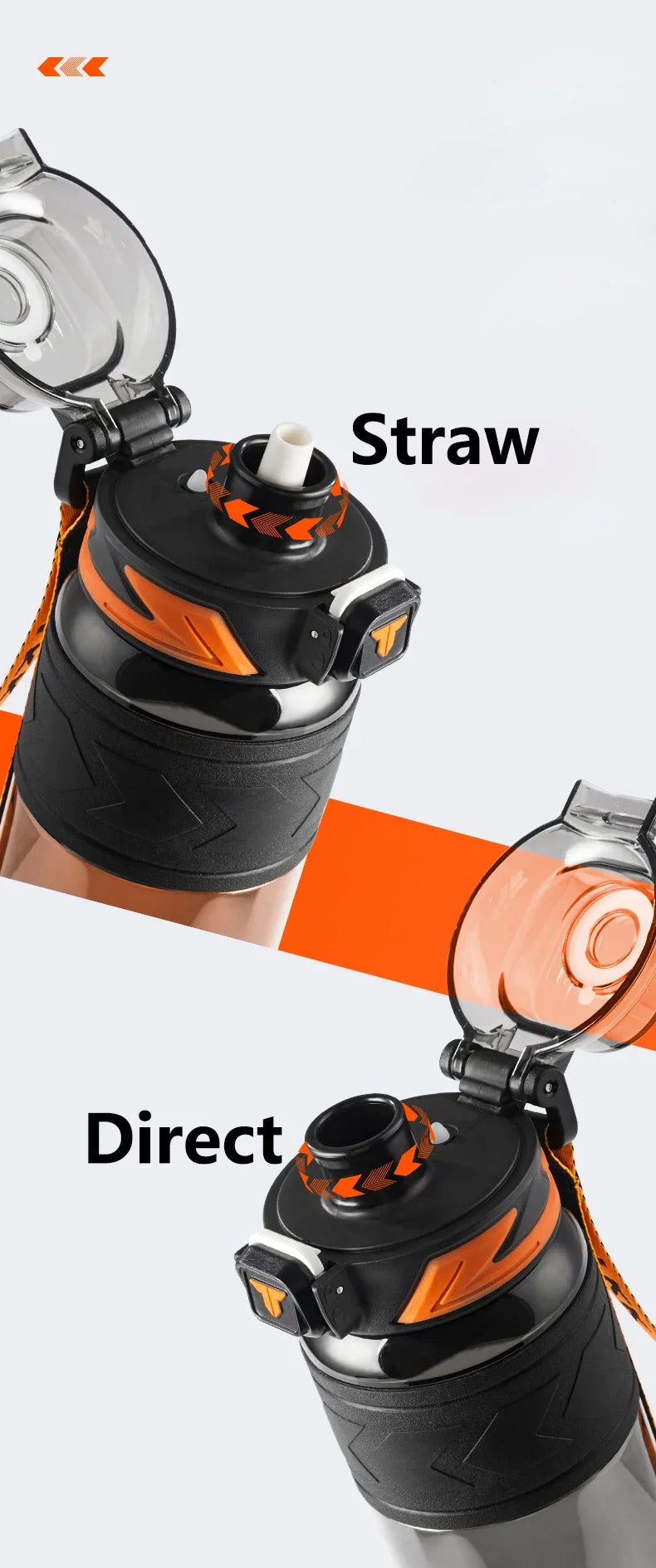 TKK 600/800/1000ml Sports Watter Bottle Tritan BPA free Straw Portable Leak-proof Plastic Drinkware Outdoor Fitness Kettle