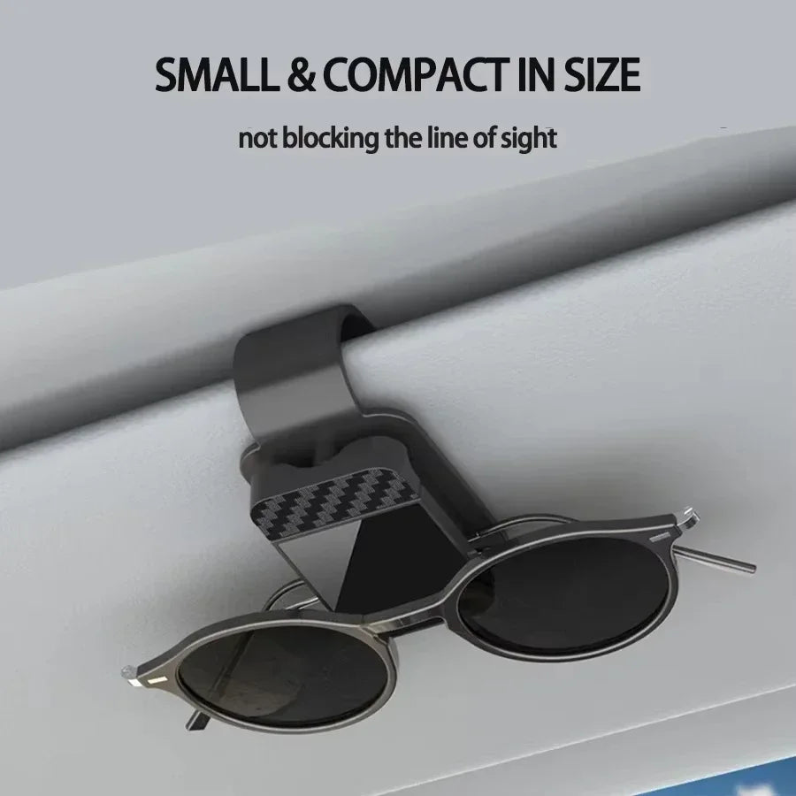 Car Carbon Fiber Eyeglass Clip Multifunctional Car Sunglasses Frame Ticket Clip Horizontal Sunshade Sunglasses Storage Product