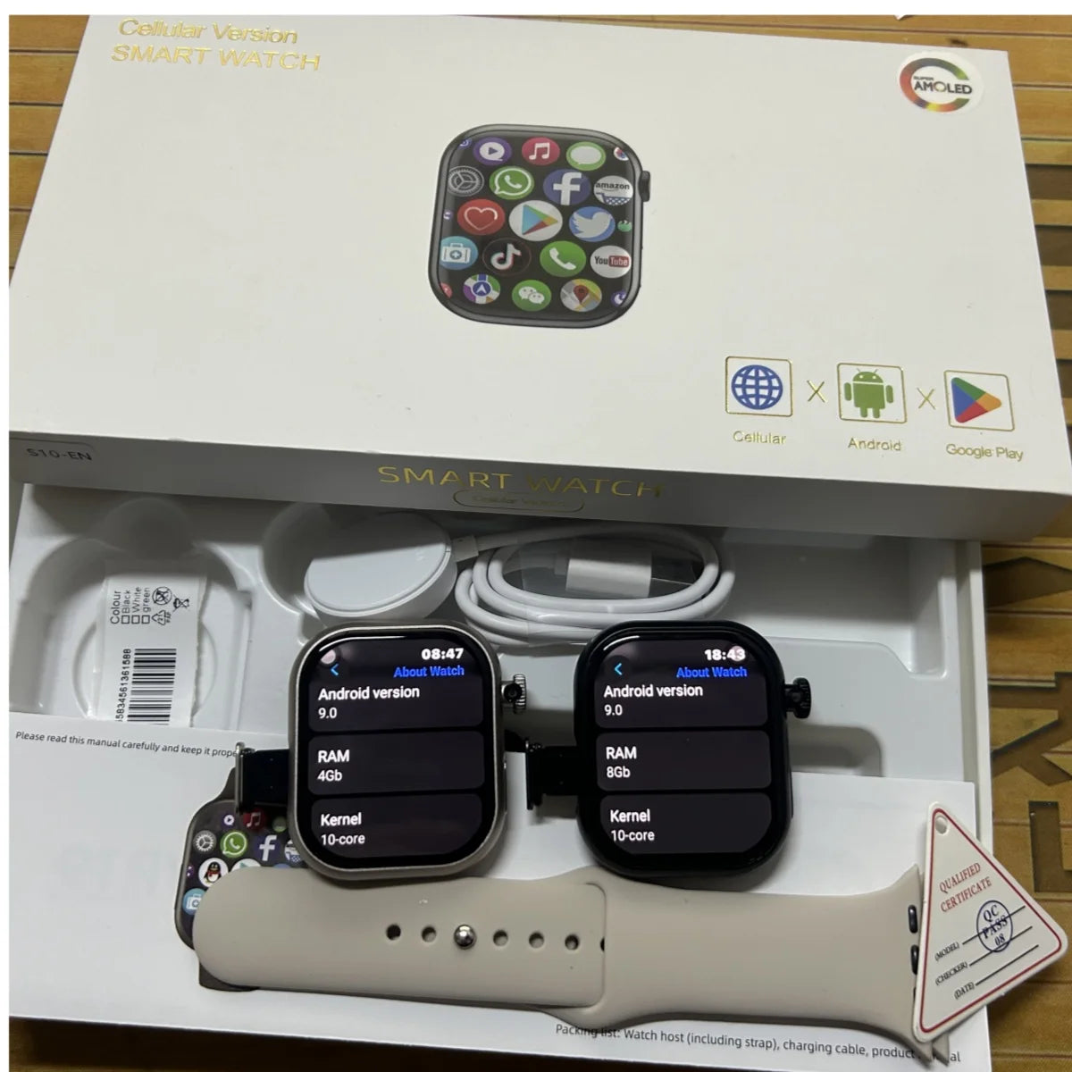 Goldenspike VP19 Smart Watch 2.29inch Amoled Smartwatch Android 9.0 Sim Card With 800W HD Rotary Camera GPS WIFI APP Store 256GB