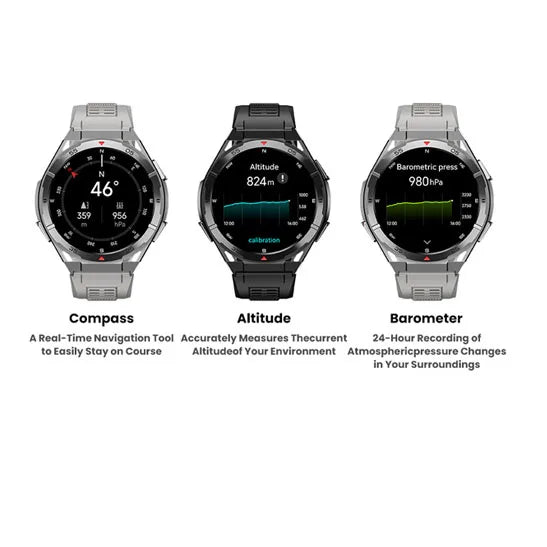 New Smart Watch GPS Sports Compass Altitude Air Pressure Blue Tooth Call 3ATM Waterproof Health AMOLED Screen Smartwatch 480Mah