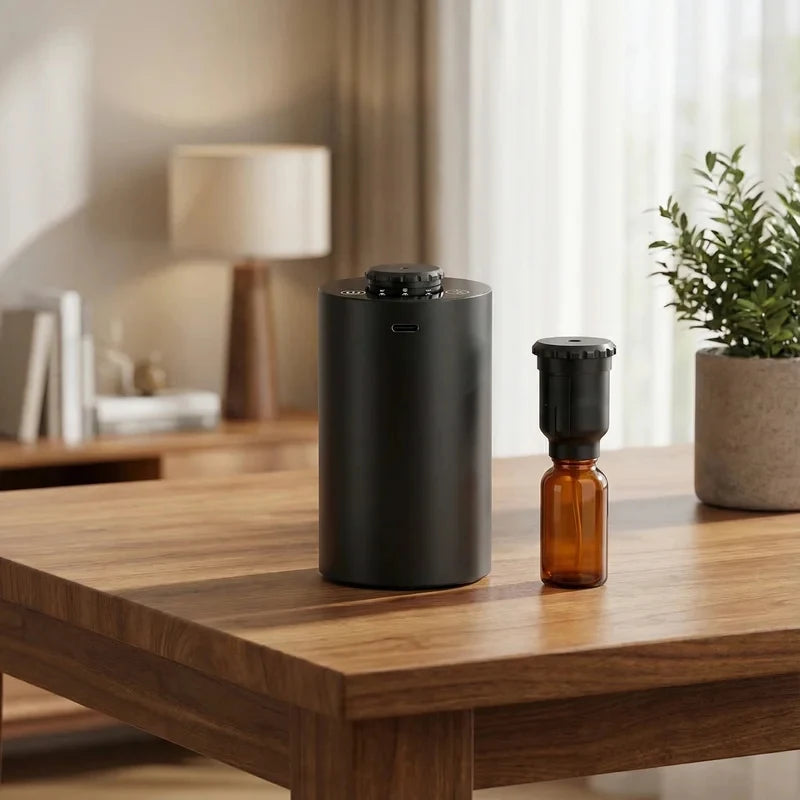 New Waterless Essential Oil Diffuser Battery Operated Cordless Aromatherapy Diffuser with Timing & 3 Mist Levels car Diffuser