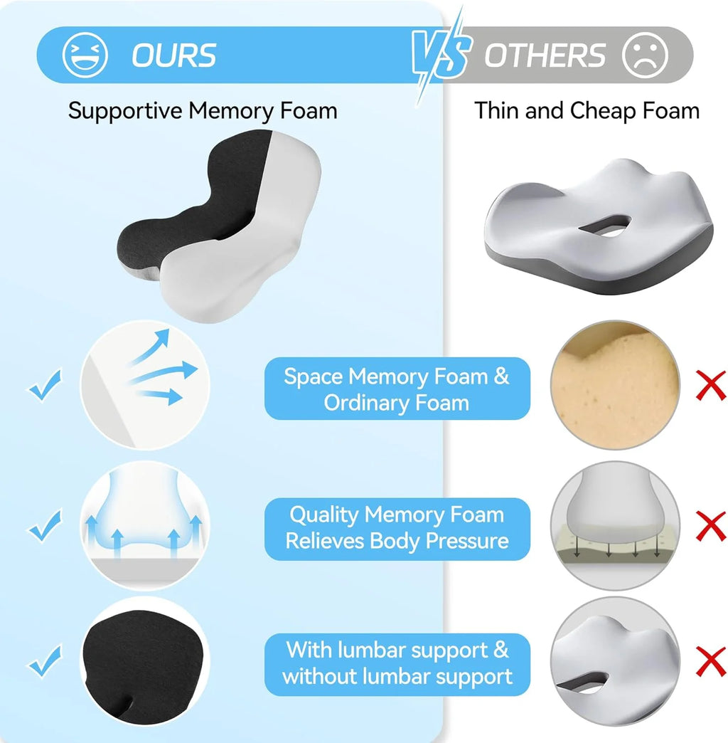 FULLHOT Memory Foam Cushion Interior Accessories Pillow Car Seat Waist Pillow Lumbar Support Office Pillow Chair Cushion