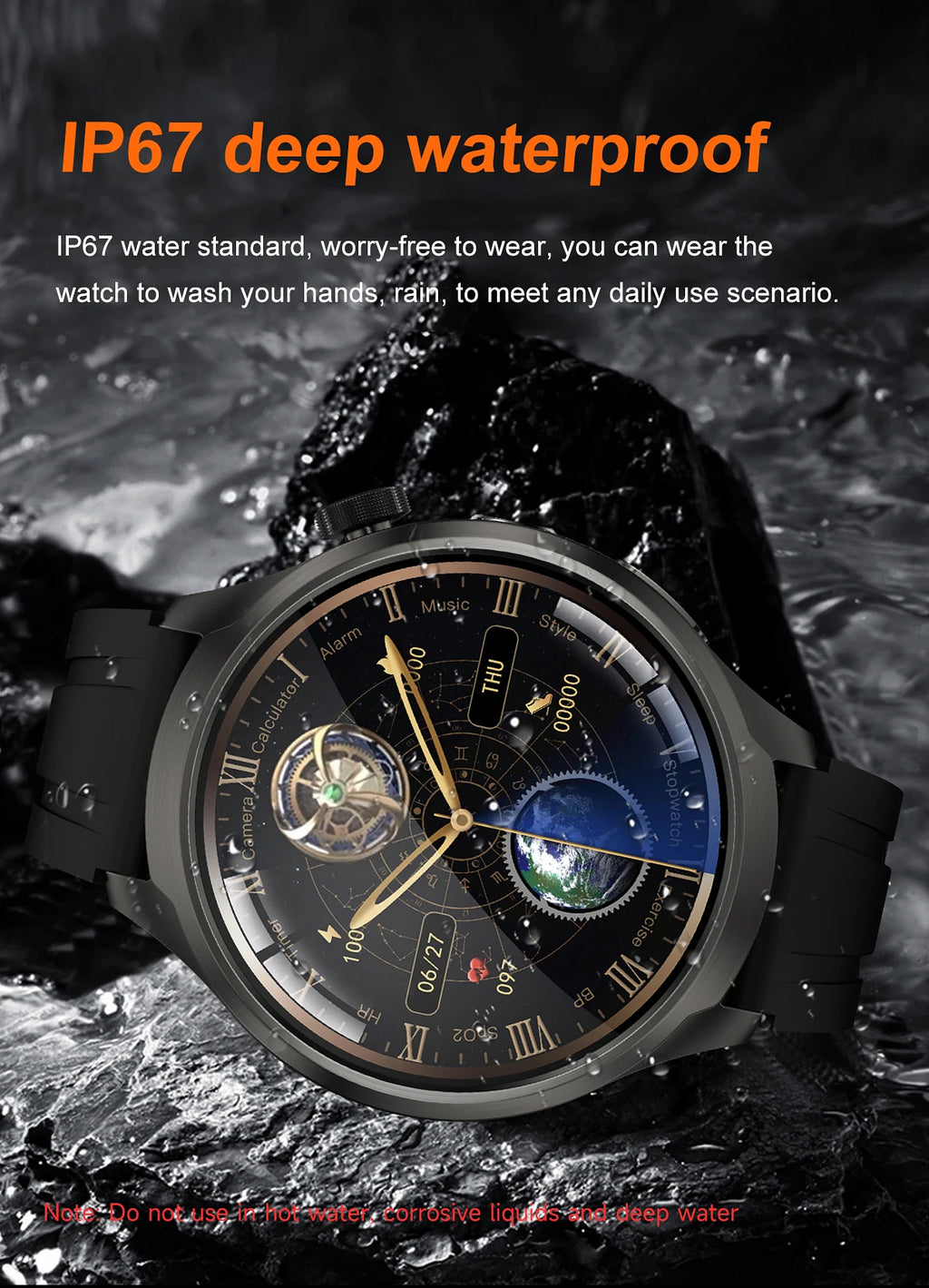 1.85-inch HD Sapphire Glass Smart Watch Men's GPS Movement Track NFC Bluetooth Call  Lingdong Island Health Detection Smartwatch