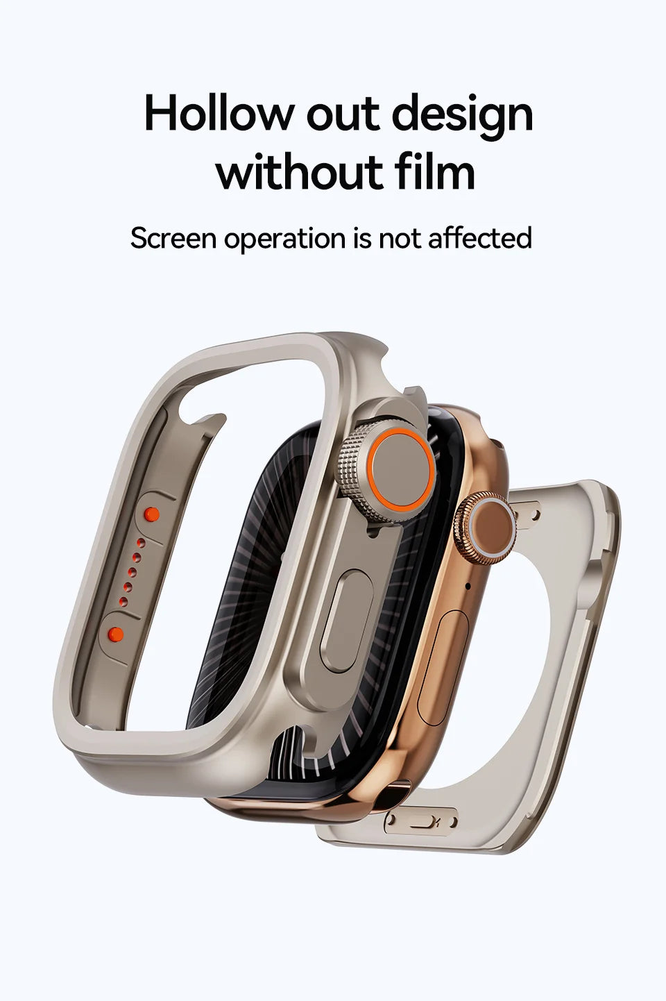 PZOZ For iWatch Ultra 2 3 Metal Shell PC Back Cover For Apple Watch Case Series 11 10 9 8 7 se 6 45mm 44mm Change to Ultra 49mm