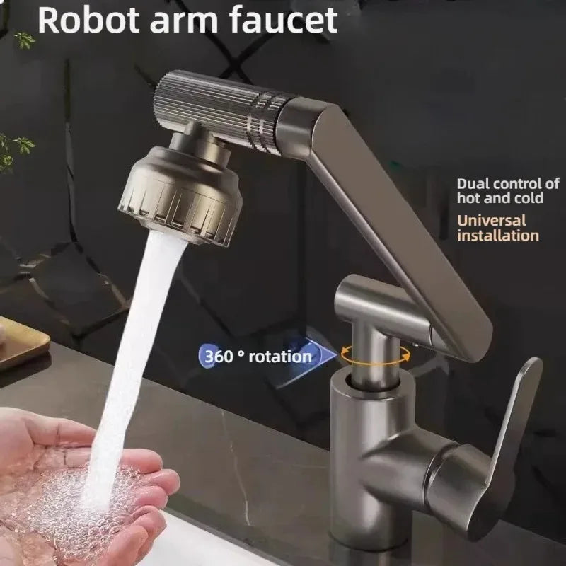 1080° Swivel Kitchen Sink Faucet Bathroom Sink Faucet Basin Faucet Multifunction Cold and Hot Water Tap