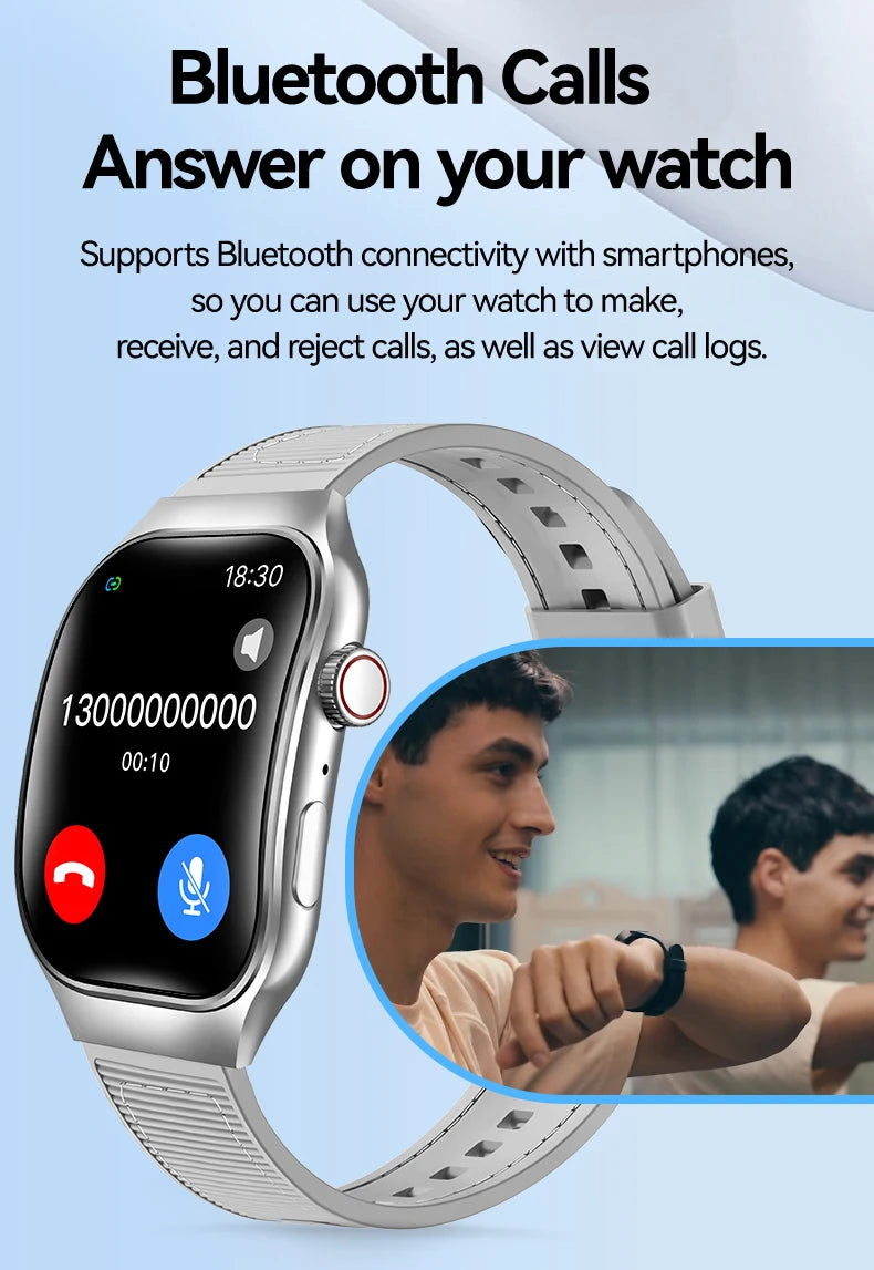 LAXASFIT New Slim Smart Watch Men's 2.01-inch AMOLED Curved Display Bluetooth Talk Sports Fitness Tracking Smartwatch Women's