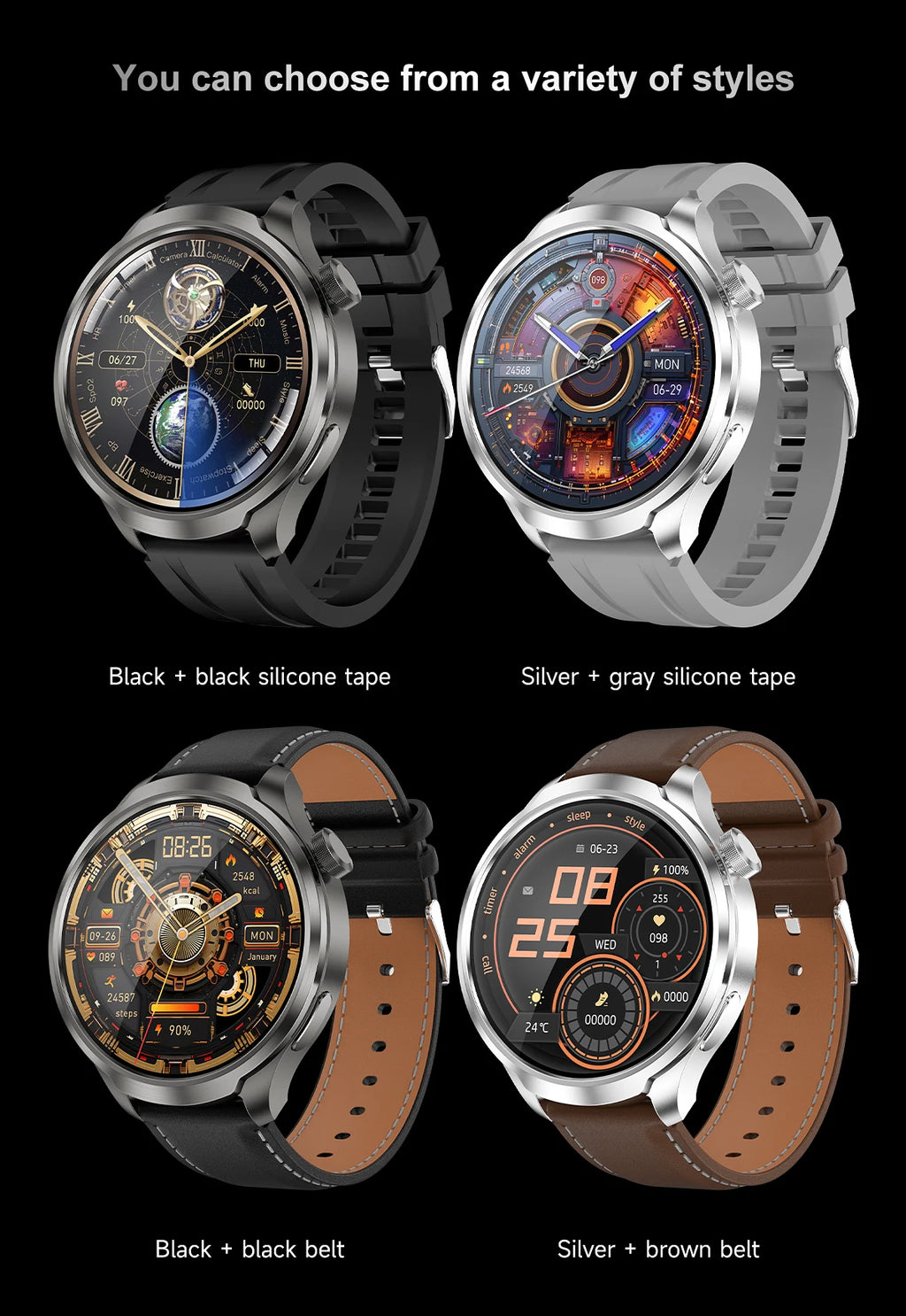 1.85-inch HD Sapphire Glass Smart Watch Men's GPS Movement Track NFC Bluetooth Call  Lingdong Island Health Detection Smartwatch