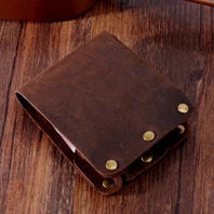 Luxury Handmade 100% Genuine Leather Men Wallet Purse Short Money Clip with Coin Pocket Male Money Bag Multi-Card Wallet Vintage
