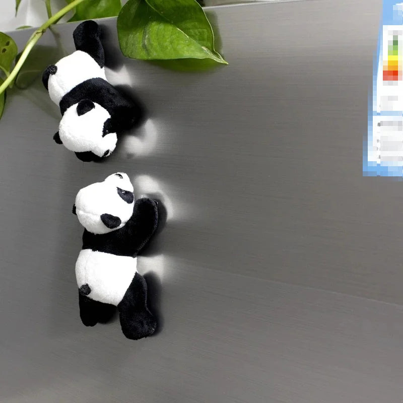 Cute Soft Plush Panda Magnet - Oval Fabric Whiteboard & Fridge Decor, Perfect for Gifting and Organizing