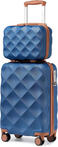 British Traveller 13/20 Inch 2-Piece ABS+PC Hard Shell Luggage Set, Airline Approved Carry-On Suitcases, TSA Lock, Scratch Resistant, Silent Spinner Wheels & Aluminum Telescopic Handle