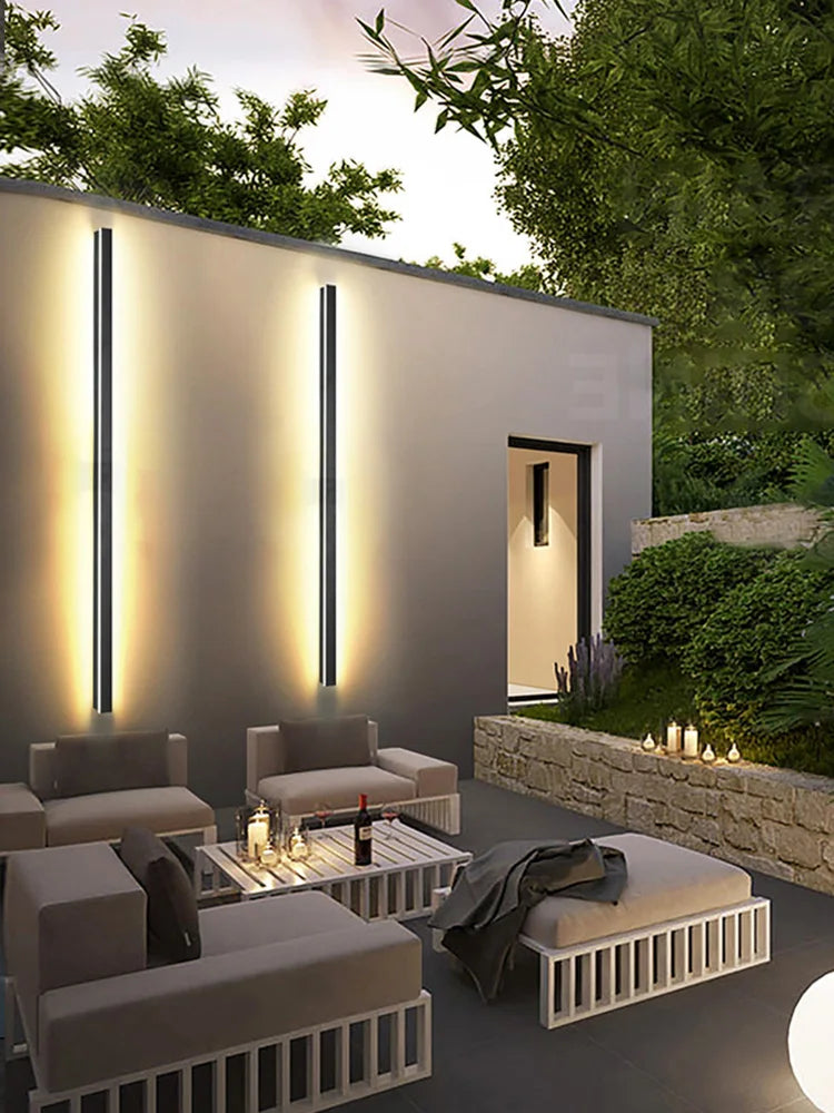 IP65 waterproof wall lamp minimalist led outdoor wall lamp black balcony terrace outdoor wall villa garden wall washer lamp