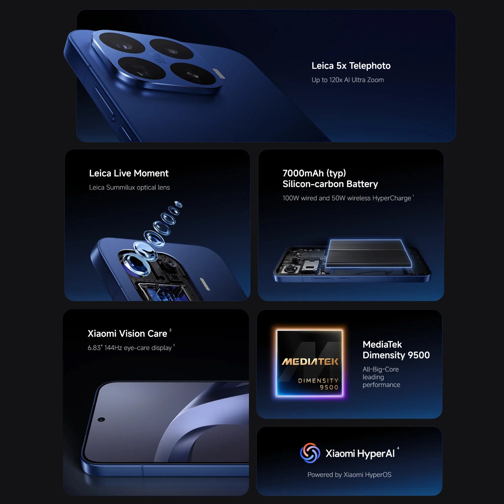 Xiaomi 17T Pro 5G, 12+256GB Global Version, 6.83" 144Hz 1.5K AMOLED Display 50MP MediaTek Dimensity 9500 7000mAh 100W Wired 50W Wireless Dual eSIM NFC
