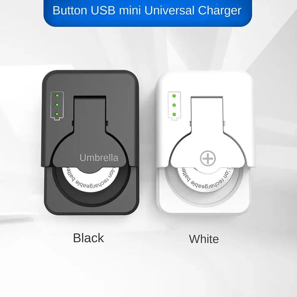 Portable Button Battery Charger Universal Mini Coin Cells Charger with LED Indicator Light for LIR2016 LIR2025 LIR2032 LIR1025
