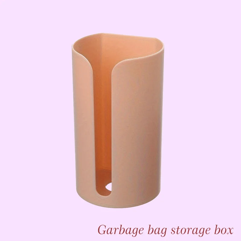 1pc Contemporary Wall-Mounted Plastic Bag Dispenser, Kitchen Garbage Bag Storage Basket, Convenient Pull-Out Organizer for Trash