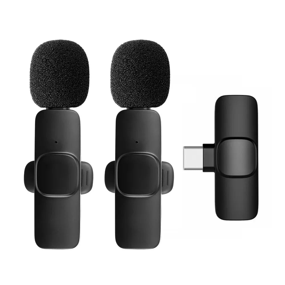 Lavalier Wireless Microphone 80mAh Rechargeable Battery Clip-On Podcast Mic for Streaming Vlogging Voice Recording Plug & Play