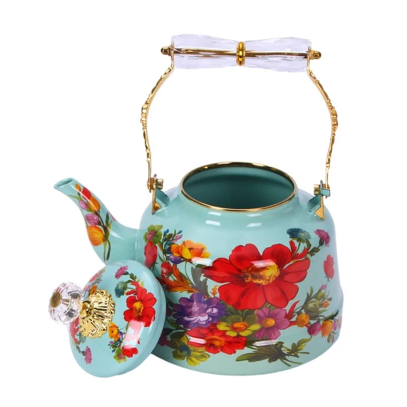 Enamel Kettle Make Tea Make Coffee Hot Milk Home Restaurant Kitchen Cookware Enamel Water Kettle