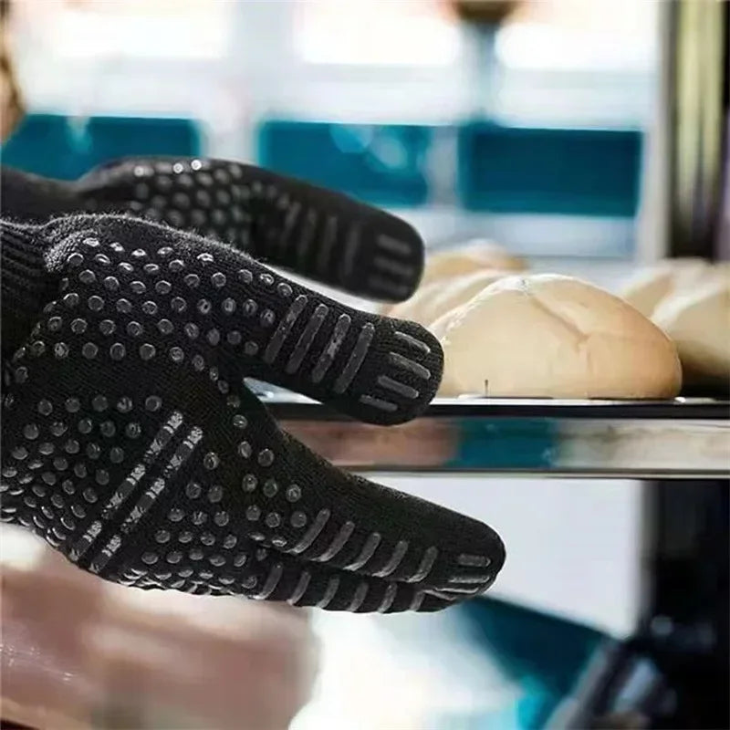One Piece BBQ Gloves High Temperature Resistance Oven Mitts 500 800 Degrees Fireproof Barbecue Heat Insulation Microwave Gloves