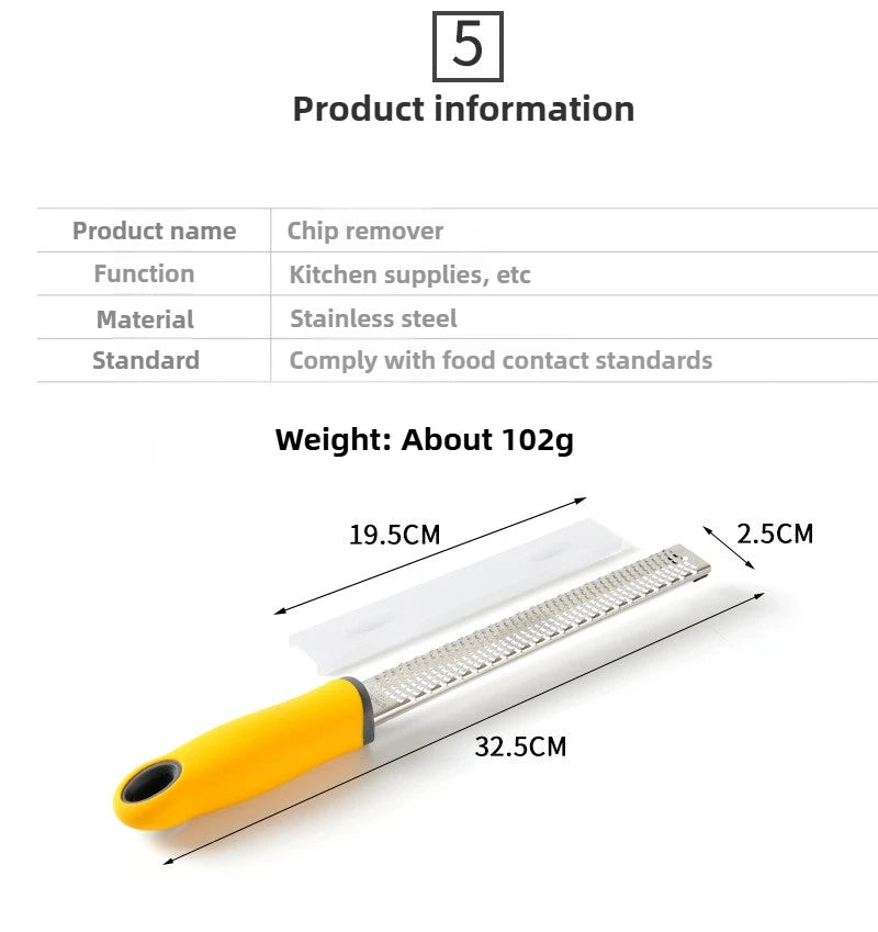 Stainless Steel Fruit Cheese Grater, Chocolate Lemon Peel Cheese Shavings Grater, Scraper, Kitchen Tool