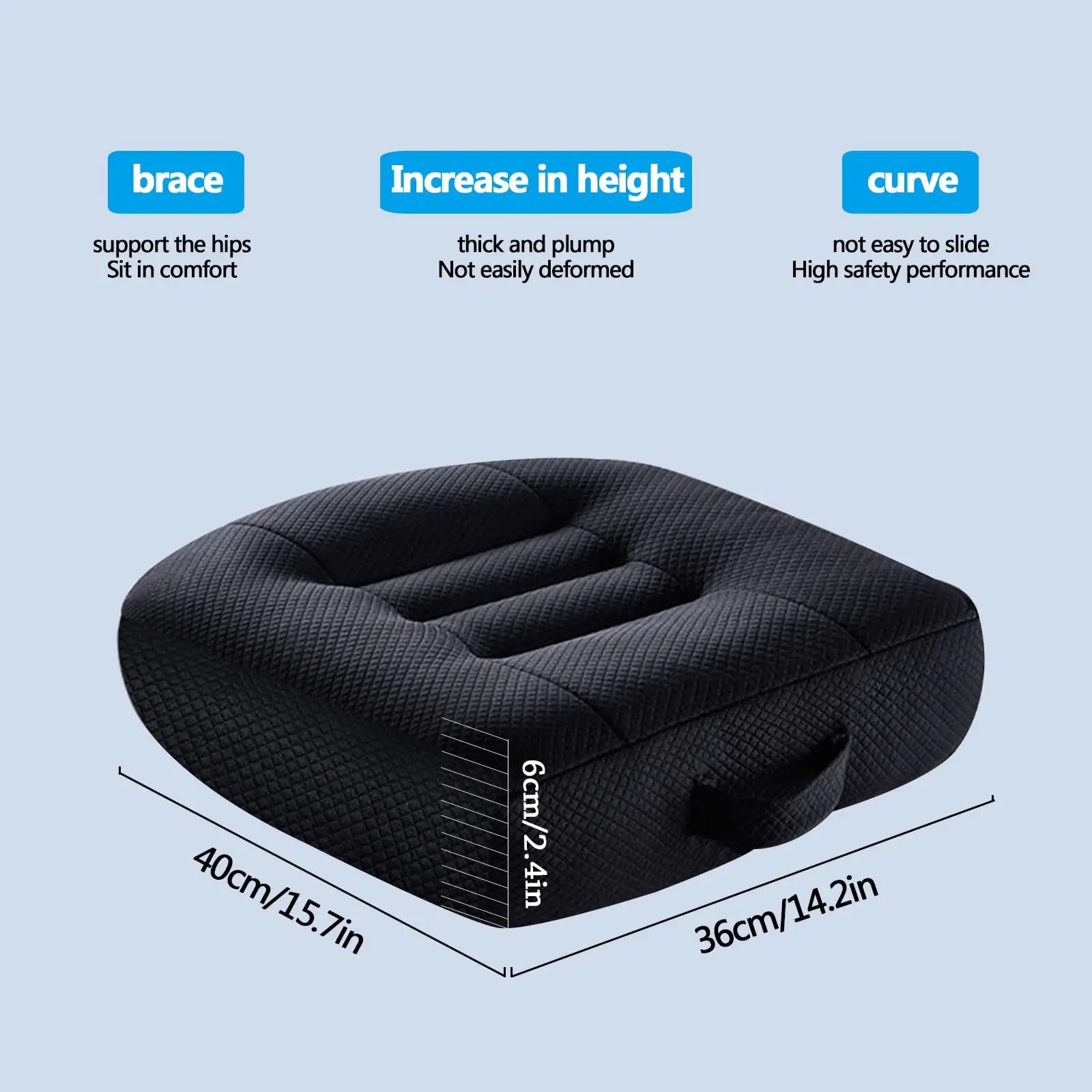 Extra Large Seat Cushion - Firm Memory Foam Chair Pad | For Recliner, Wheelchair, Office Chair, Car, Stadium & More