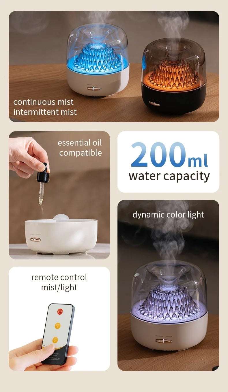 Aroma Diffuser Humidifier, Mist & Scent Dispenser with Adjustable 7-Color Lights, Ambient Lamp for Home Bedroom, Ideal Gift
