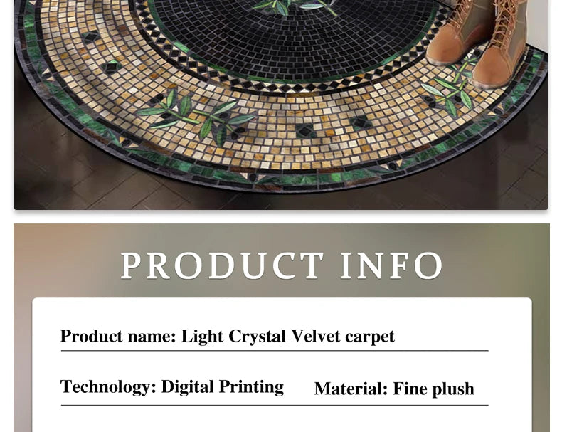 Entrance Carpet Anti-slip Dirt-resistant Wear-resistant Door Rug Semicircular Imitation Marble Texture Welcome Floor Mat 현관 카펫