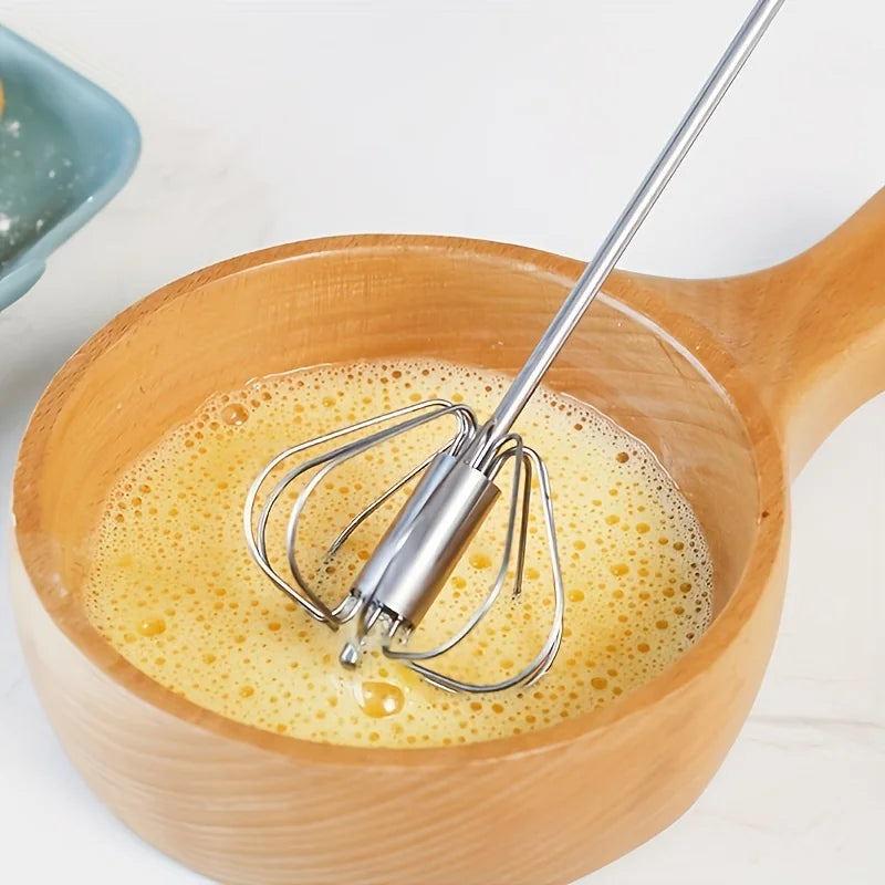 Stainless Steel Egg Beater Durable Semi-Automatic Mixer for Effortless Egg Cream Mixing Stirring and Beating for Kitchen Baking