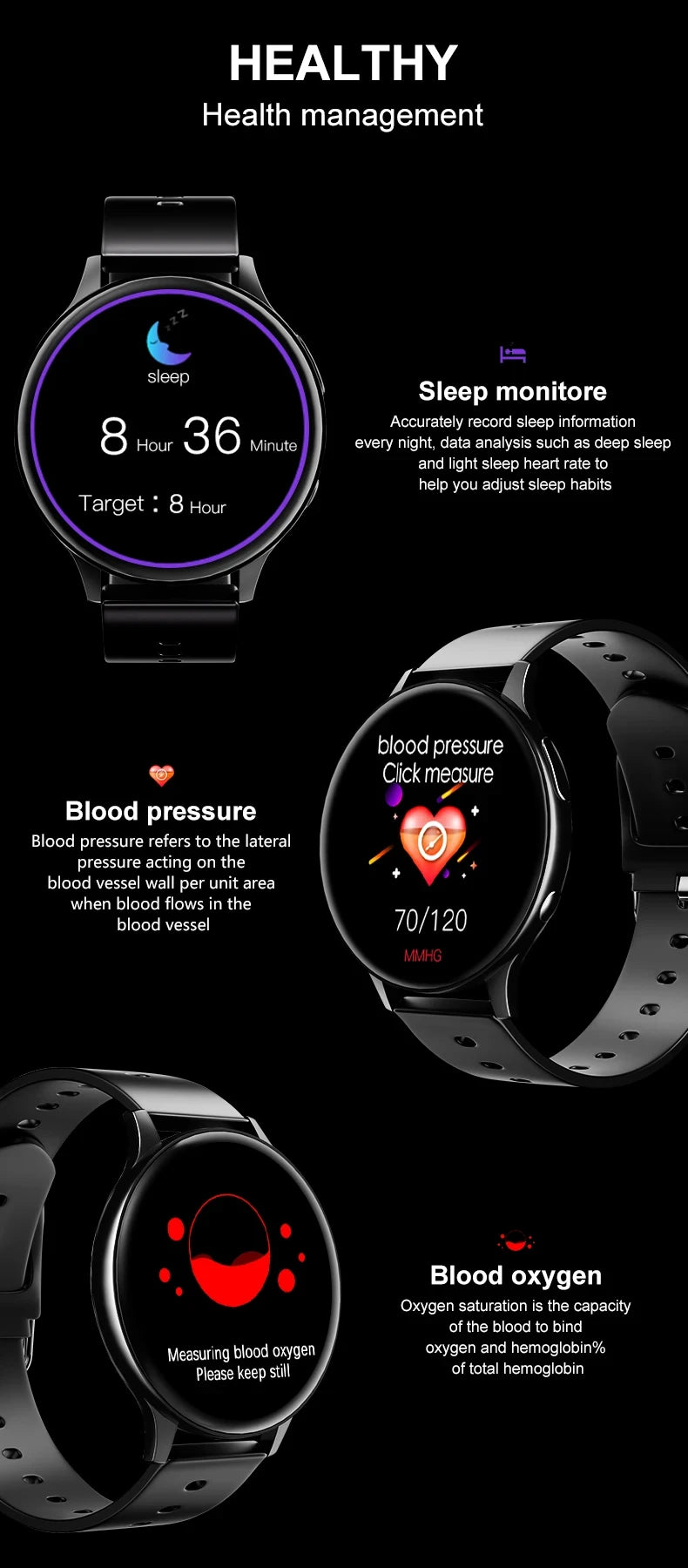 2026 New Women Bluetooth Call Smart Watch Heart Rate Blood Pressure Monitoring Smartwatches IP67 For Android IOS Men Smartwatch