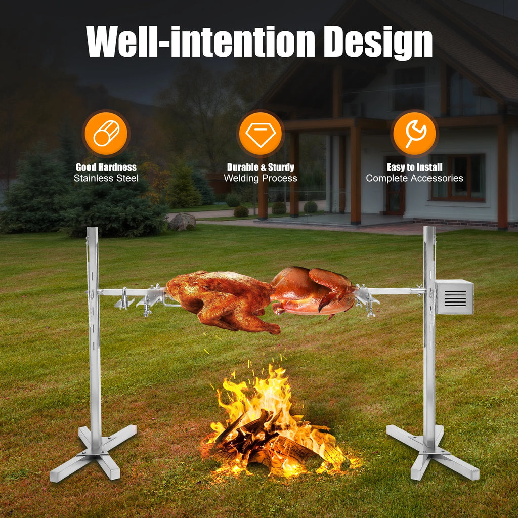 53" Large Grill Rotisserie Spit, Bbq Grill Rotisserie Kit, Universal Gas Grill Rotisserie Kit, Roaster Rod Charcoal Bbq Chicken