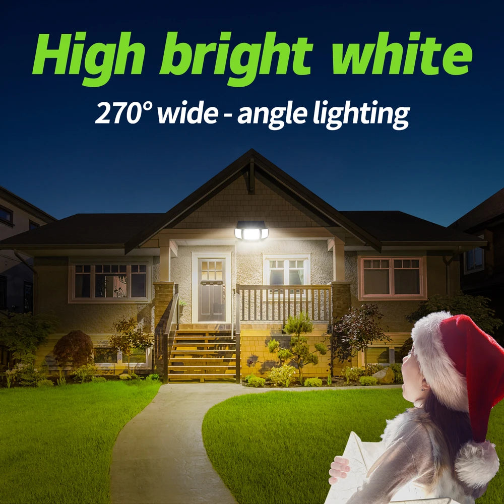 6000mah Light All Night Outdoor Solar Lights With 3 Modes Two Motion Sensors Wall Lamp Street Light For Garden Yard Path Garage