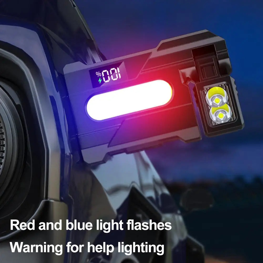 Outdoor Adjustable Angle Flashlight 1200 Lumens COB LED Zoomable Work Light USB Rechargeable Torch for Camping Hiking