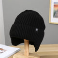 Men Winter Knitted Hat Plush Warmth Peaked Cap Outdoor Earmuff Casual Fashion Faux Fur Lined Bomber Hats Cycling Ear Protection