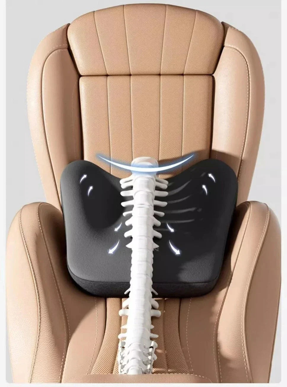 Memory Foam Car Universal Headrest Lumbar Cushion Back Cushion Lumbar Pillow Car Comfort Neck Pillow Car General Accessories