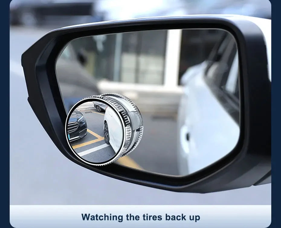 SEAMETAL 2pcs Wide Angle Car Blind Spot Mirrors 360 Adjustable Car Auxiliary Rearview Mirrors HD Suction Cup Small Round Mirror
