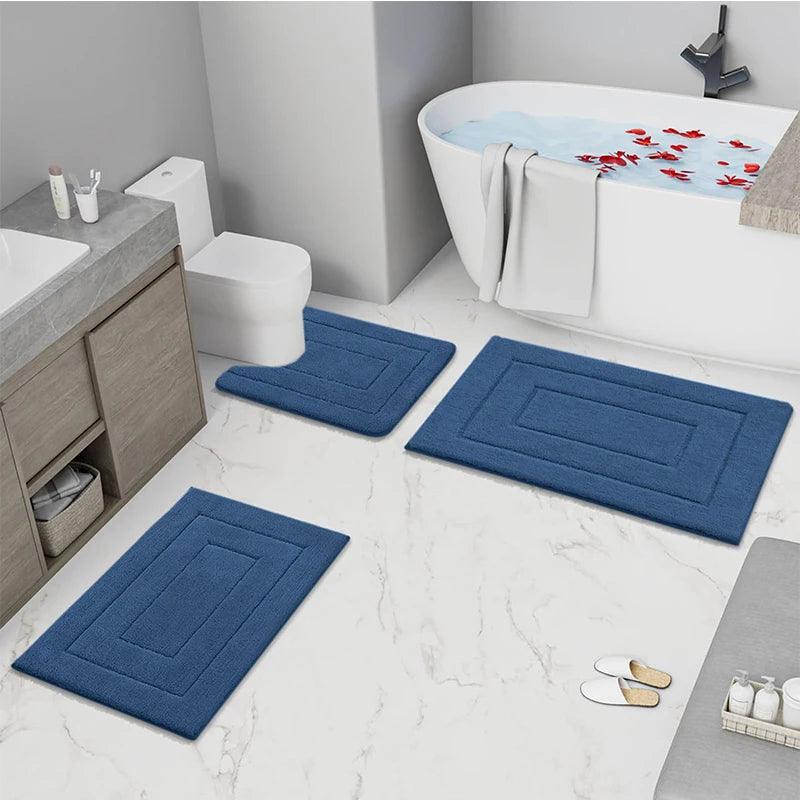 Homaxy Double Frame Velveteen Bathroom Mat Floor Mat Indoor Non Slip Door Mat Dirt Trap Absorbs Water Comfortable Bathroom Mat