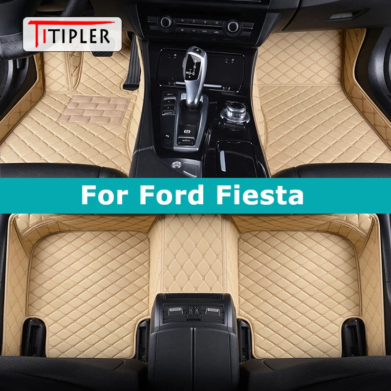 TITIPLER Custom Car Floor Mats For Ford Fiesta Auto Carpets Foot Coche Accessorie