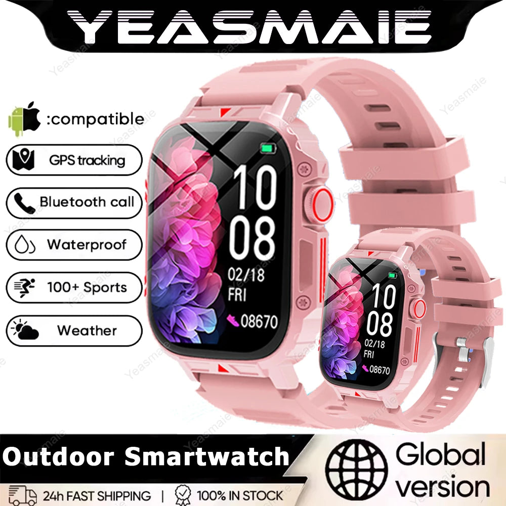 2025 New Rugged Military Sports Smart Watch 1.95 inch 300mAH Bluetooth Fitness Tracker reloj hombre Smarthwhatch For Android IOS