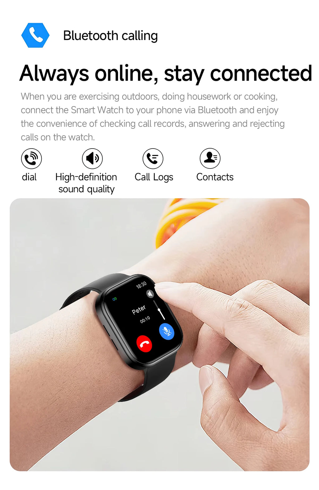 NEW Electronics Smartwatch 2.01"HD Screen Heart Rate Monitoring Bluetooth Call Multi-Sport Modes Watch for Women Men Gift Choice