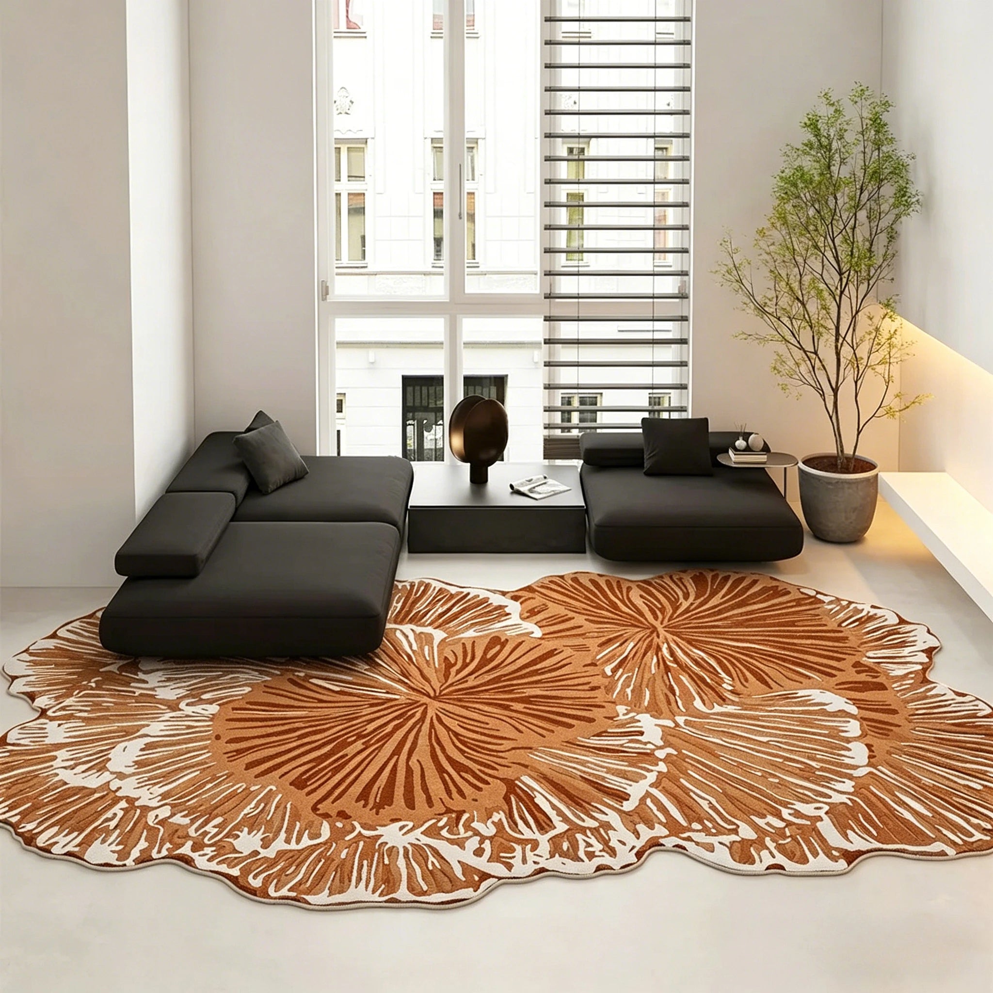 Irregular Shape Bedroom Decor Carpet Large Area  Carpets for Living Room Thickend Plush Lounge Rug Fluffy Soft Bedside Floor Mat